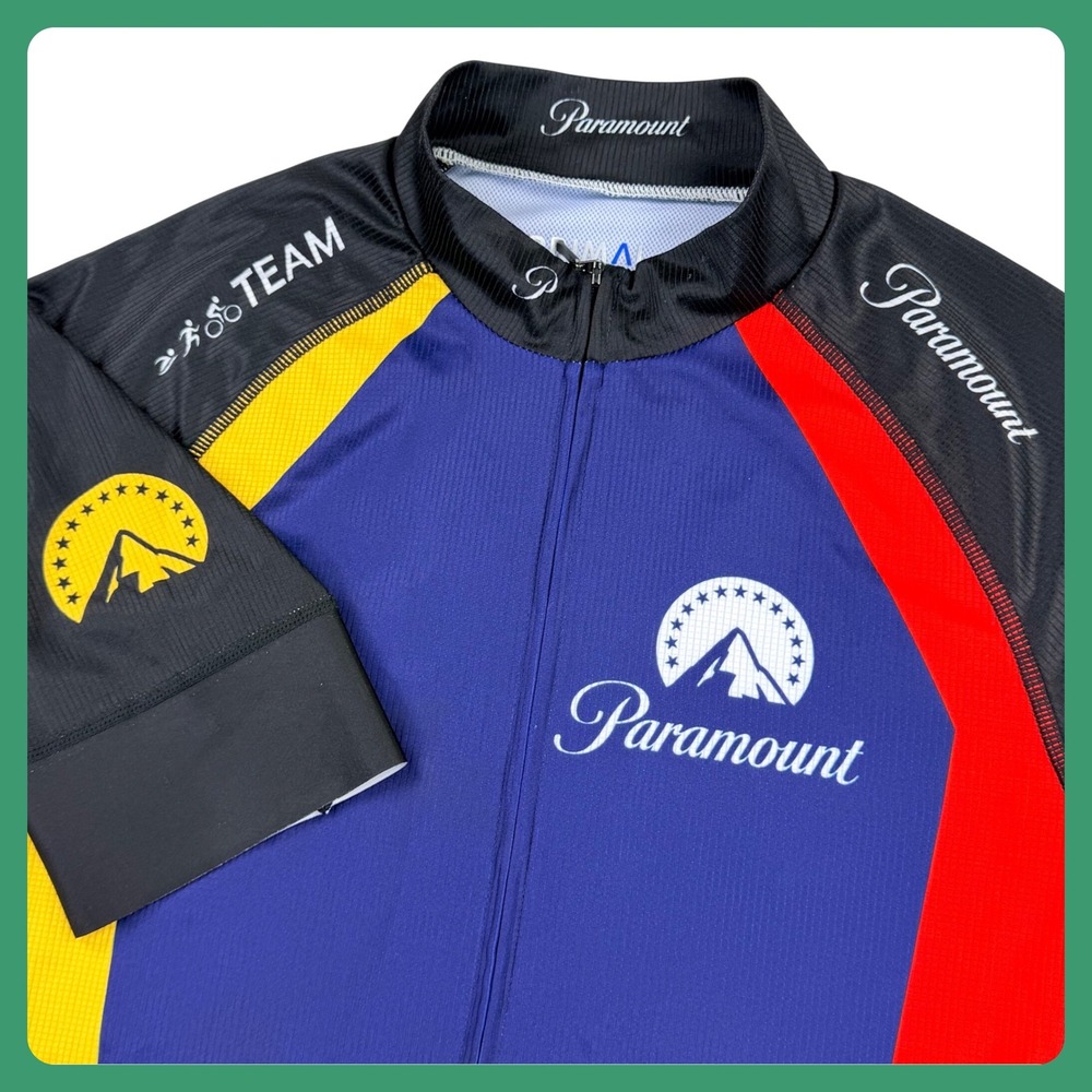 Primal Team Paramount Cycling Jersey Men Medium Blue Zip Short Sleeve Race Cut